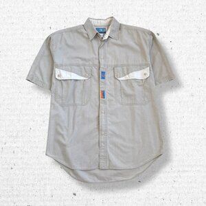 Vintage Bugle Boy Tan Short Sleeve Western Button Up